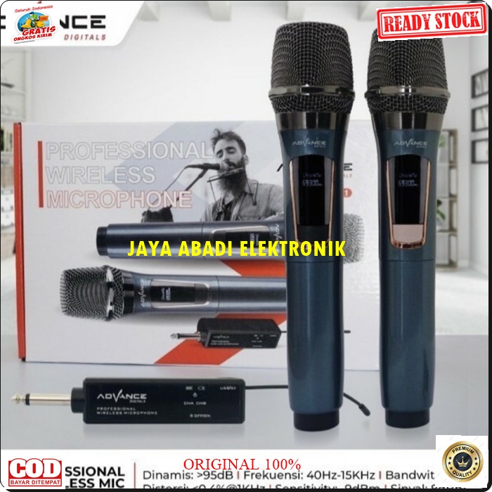 G496 ORIGINAL ADVAN MIC WIRELESS CAS UHF DIGITAL LCD DUAL SEPASANG MIK CASAN WIRELES MIKROPON MIKROPHONE SOUNDBEST DISPLAY MICROPHONE ADVANCE KARAOKE VOKAL VOCAL ARTIS PROFESIONAL PRO SOUND BEST SISTEM AUDIO PANGGUNG LEGENDARY DYNAMIC PENGERAS SUARA HIFI