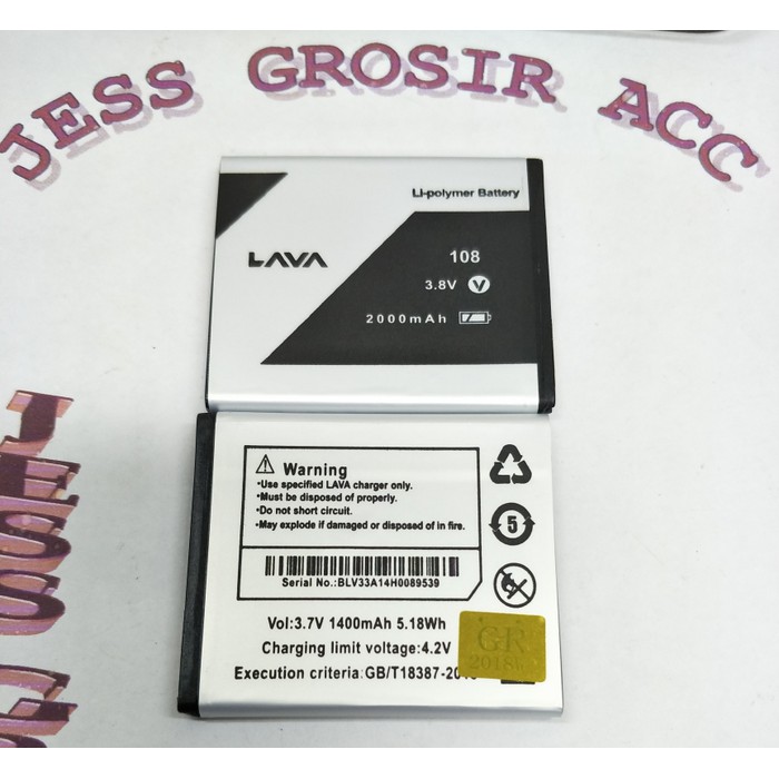 Baterai Battery Batere Original LAVA Iris 505 , LEB108 , LEB 108 - Putih