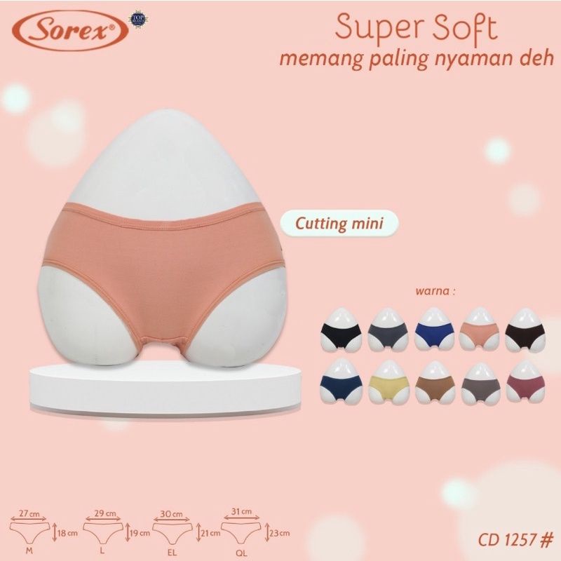 Celana Dalam Katun Mini Super Soft Sorex 1257