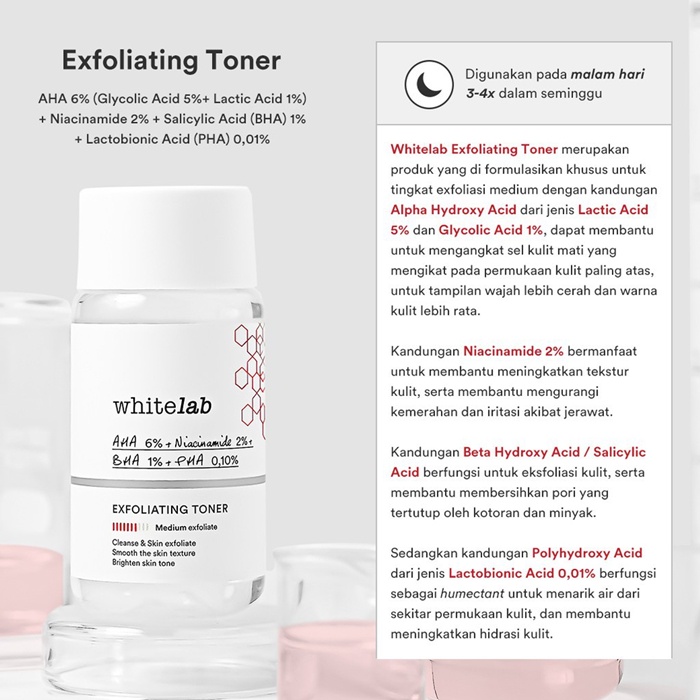 Whitelab Exfoliating Toner - Toner White Lab - Toner Wajah - Toner Pembersih Wajah