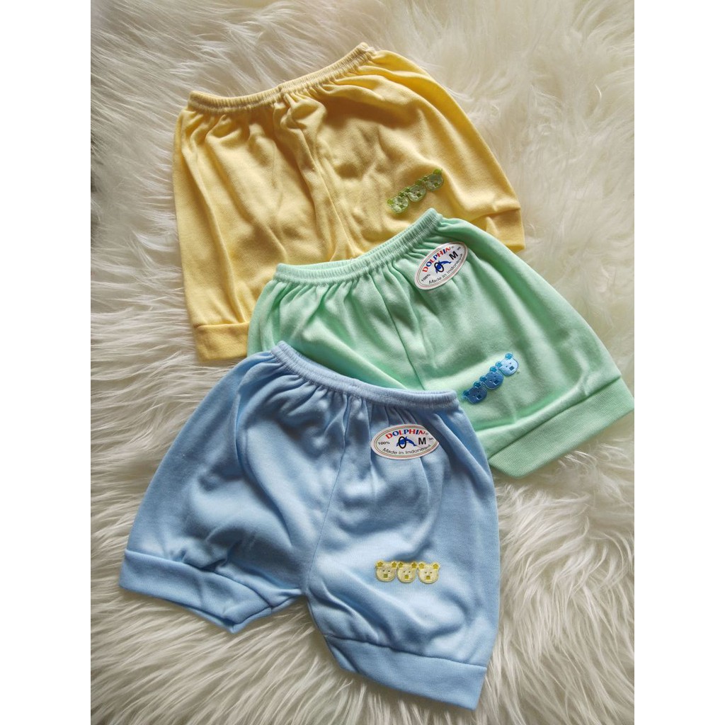 3 Pcs Celana Pendek Kotak Dolphin / Tisuka - Celana Pendek Bayi - Termurah Mix 3 Warna