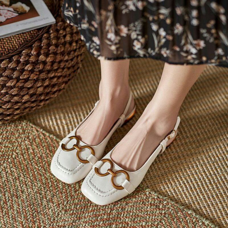 AGI0621 Sandal Tali Wanita Fashion Import Ballerina Simple Sling Back Ready Jakarta Bisa COD (With Box)