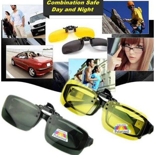 Clip On Lensa Polaroid Kacamata Minus/Plus