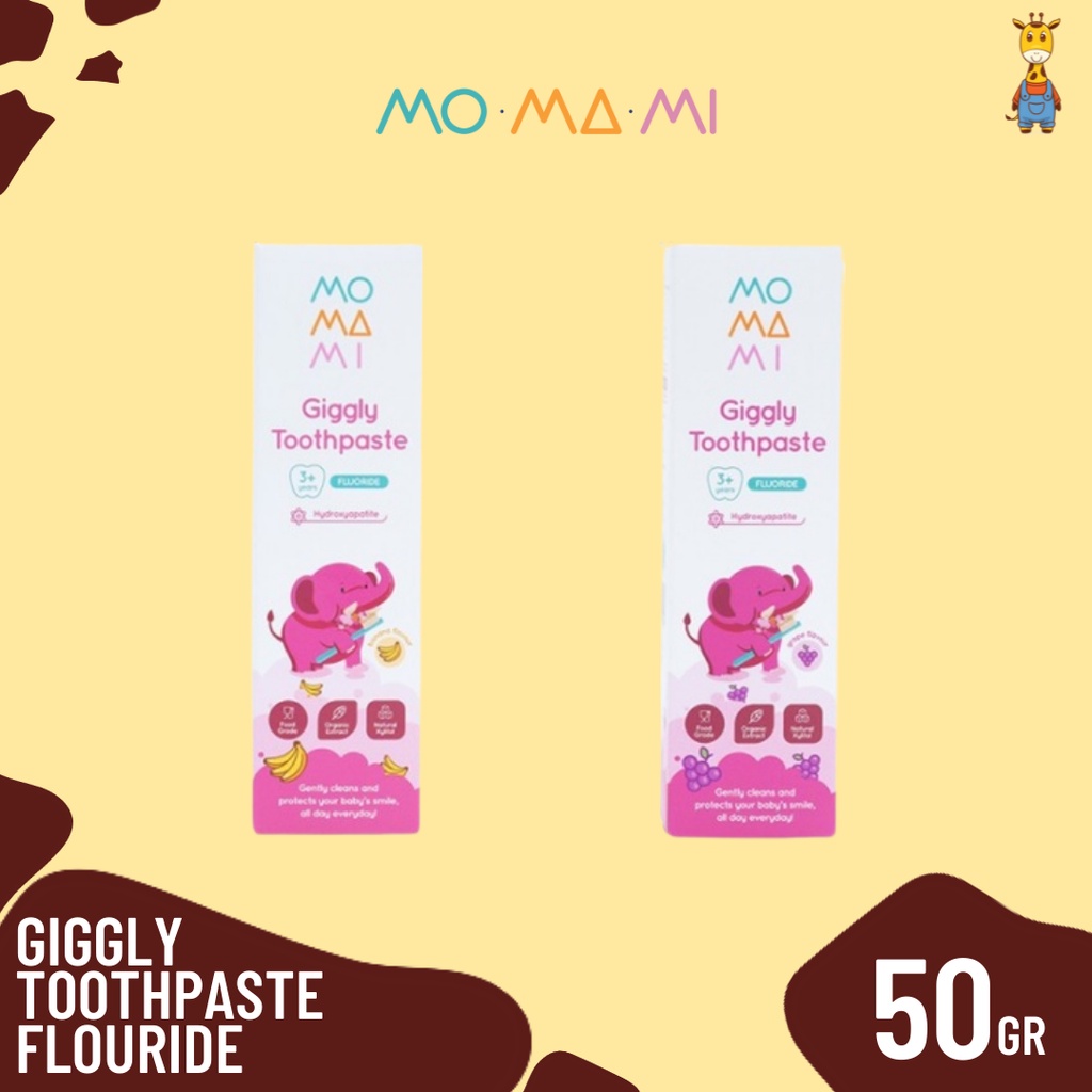 Momami Giggly Toothpaste Flouride 50gr - Pasta Gigi / Odol Anak