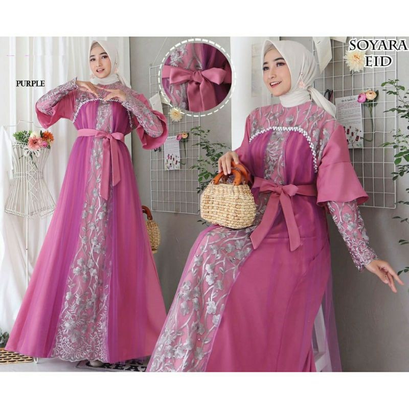 Soyara maxi dress gamis syari seragam wisuda bridesmaid lamaran