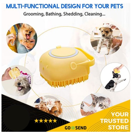 Pet Grooming Brush Sisir Shampo Mandi Grooming Kucing Anjing Refill Otomatis