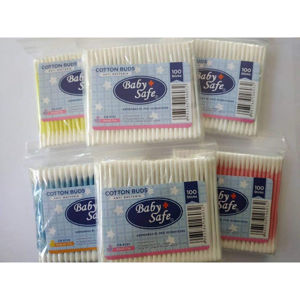 Baby Safe Cotton Bud 100 Sticks Small Tip Anti Bacteria Refill