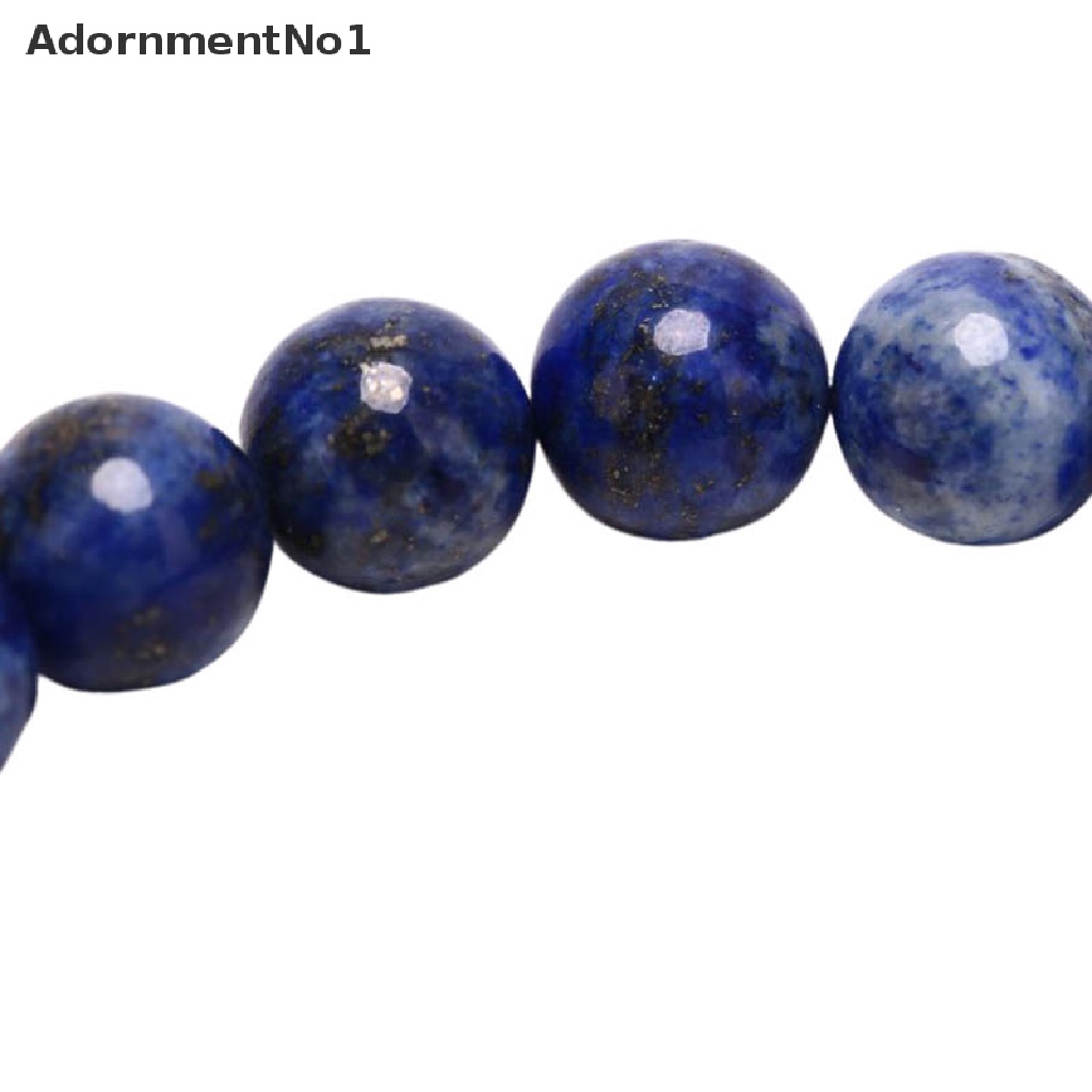 (AdornmentNo1) Gelang Tangan Manik-Manik Lapis Lazuli 8mm Elastis Untuk Unisex / Pria / Wanita