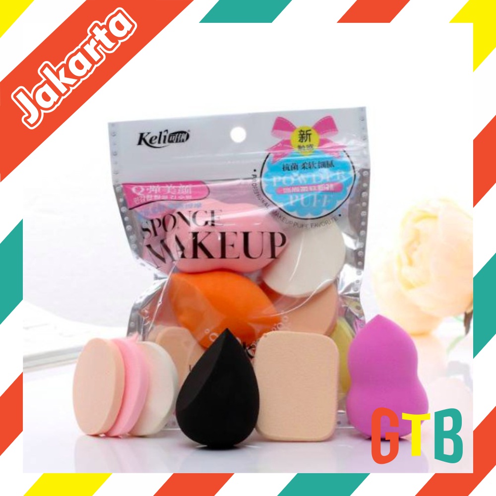 ❤️GTB❤️ Spons Make up 1 Set Isi 6 Pcs / Spons Foundation Pembersih / Make Up Wajah SPONS R421