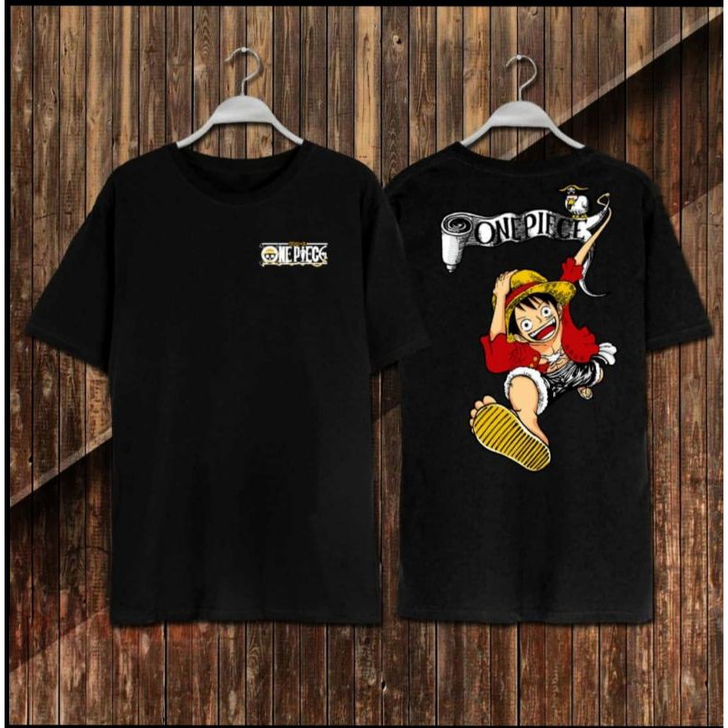 Kaos Tshirt Pria One pice Distro Keren Lengan Pendek Motif Sablon Bergambar / kaos premium / kaoos katun / Kaos Anime