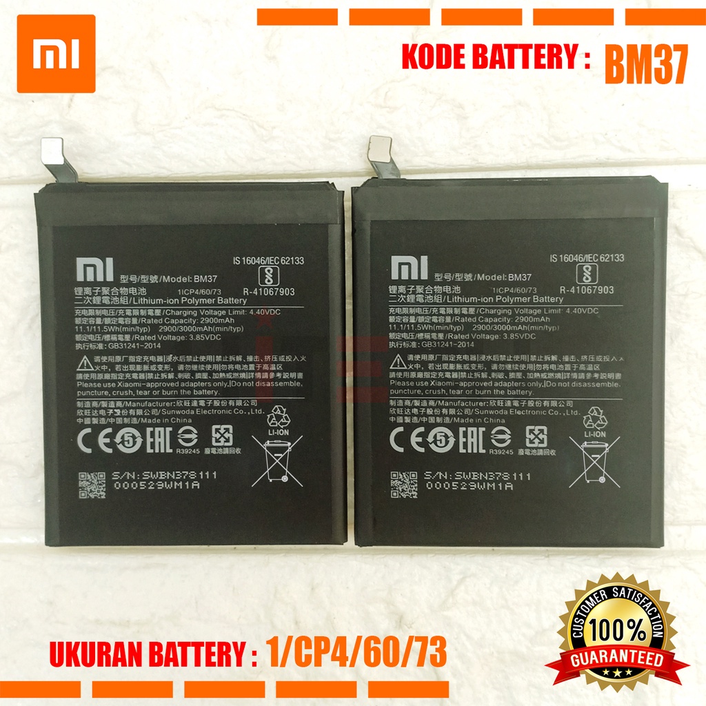 Baterai Battery Original Xiaomi BM37 / MI 5S PLUS