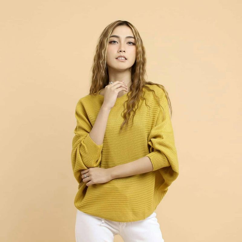 Blouse Batwing Oversize Lasperal Knit Batwing Kalong / Atasan Rajut Jumbo Wanita Outerwear