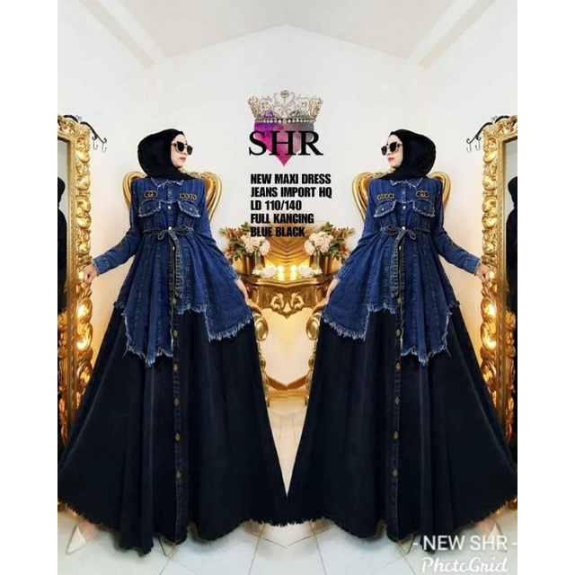 (COD) ORI SHR NEW Maxi Jeans Kancing