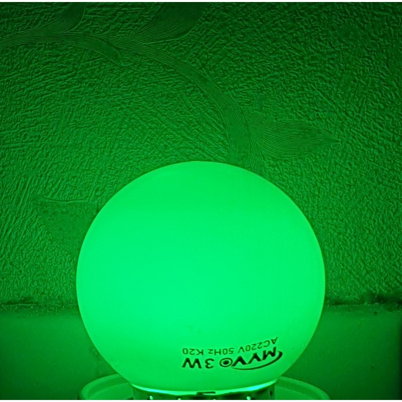 Myvo Hijau Lampu Led Ping Pong 3W E27 Warna Hijau / Lampu Dekorasi