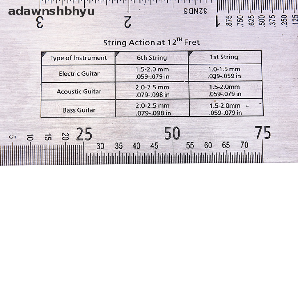 Adawnshbhyu Steel String Action Gauge Ruler Guide Setup Luthier Pengukur Untuk Bass Gitar