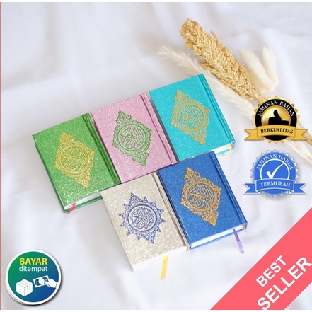 AlQuran Saku Kecil Termurah Cover Emas Perak Ungu Random Souvenir Umroh Haji Traveling Bisa Cod