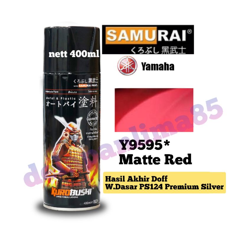 Samurai Paint Y9595 Matte Red/merah doff/cat semprot/pylox/pilok