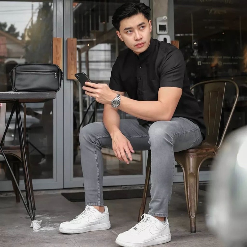 Celana Jeans Pria Skinny Grey Slimfit Stretch Softjeans Ripped Premium 27-33