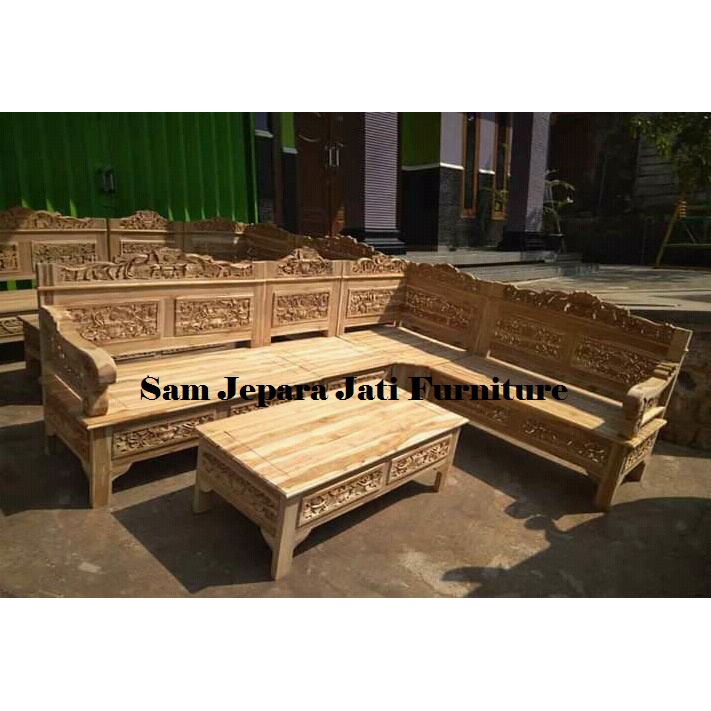 KURSI TAMU JATI/KURSI SUDUT MINIMALIS/KURSI JATI/KURSI RUMAH