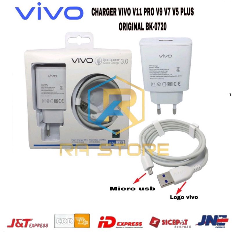 BK-0720 Charger Vivo Micro Usb V11 PRO V9 V7 V5 PLUS Carger Casan Cas TC Charging Original