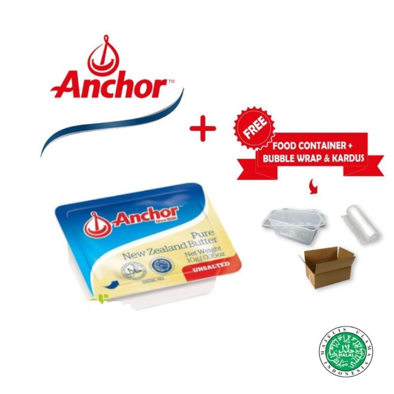 Anchor butter unsalted 7 gr (8 cup)/untuk MPASI 8 cup