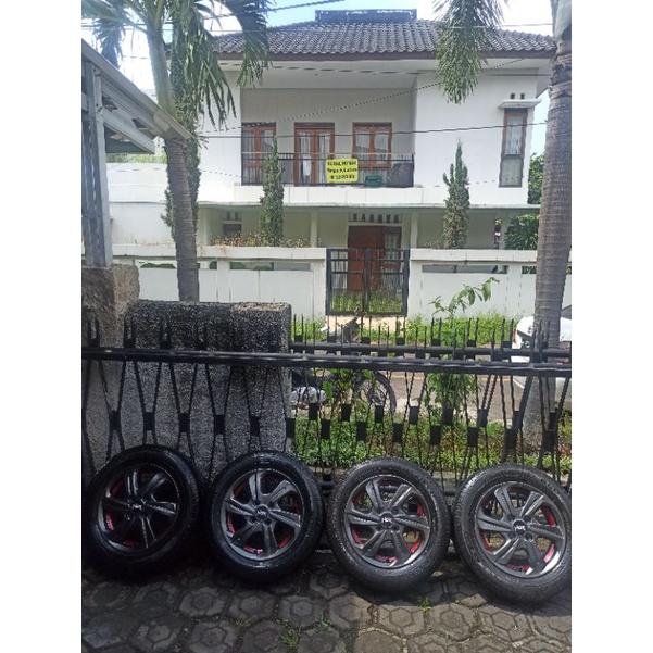 4 Velg R14 PCD 100+Ban 175/65 brio calya sigra karimun vios jazz atoz bisto classy agya ayla sirion baleno civic