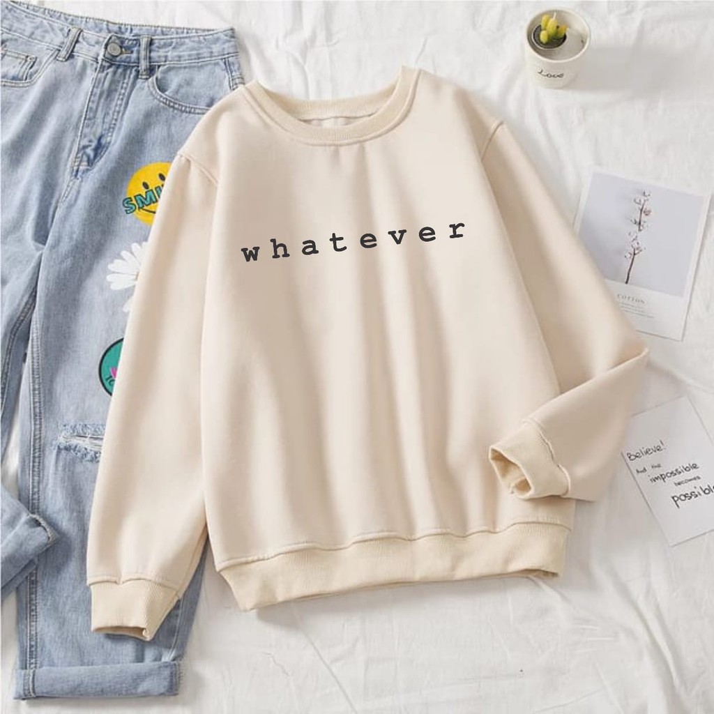 SWEATER UNISEX WHATEVER - ATASAN LEMBUT HALUS PREMIUM