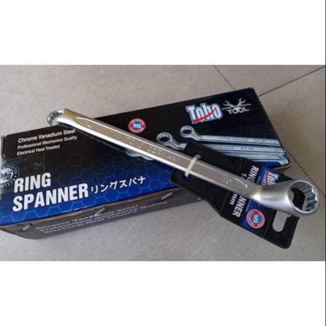 Kunci  Ring Spanner 75 derajat Toho 14 x 15 mm ( Chrome vanadium steel)