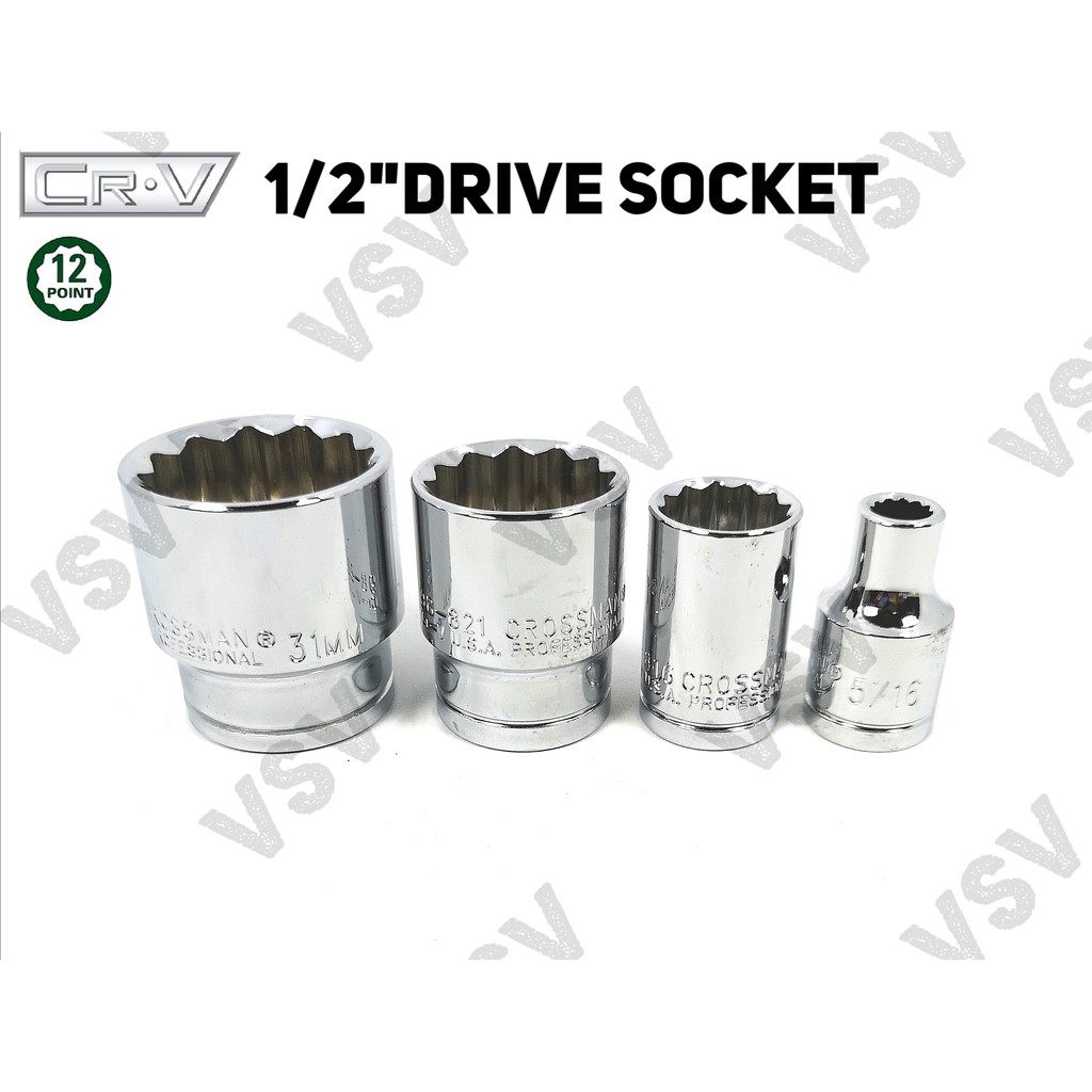 Gestar Socket 1/2&quot;Dr 12PT 7/8&quot;-15/16&quot; Kunci Shock Kunci Sock Kunci Sok