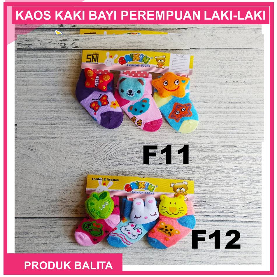 Paket Kaos Kaki Bayi Baru Lahir Lucu Newborn Murah 3 pasang