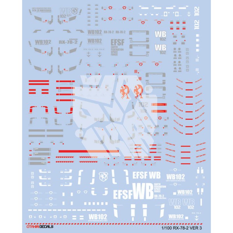 RX 78-2 VER 3 DECAL PRE CUT