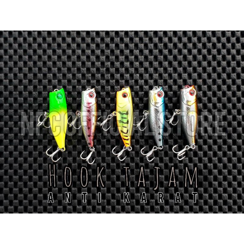 Mini Popper 4cm / 3,5gr Hook Tajam anti karat BEST KILLER ACTION for ultralight casting