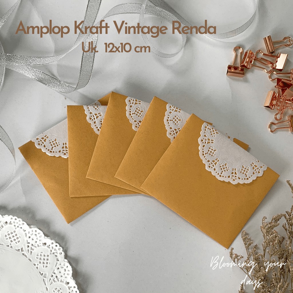 

5Pcs Amplop Kraft Vintage Retro Klasik Mini Warna Coklat