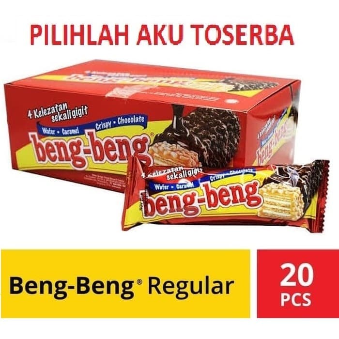 

Wafer-Biskuit- Beng-Beng Regular - Beng-Beng Coklat - 1 Box 20Pcs @ 22Gr -Biskuit-Wafer.