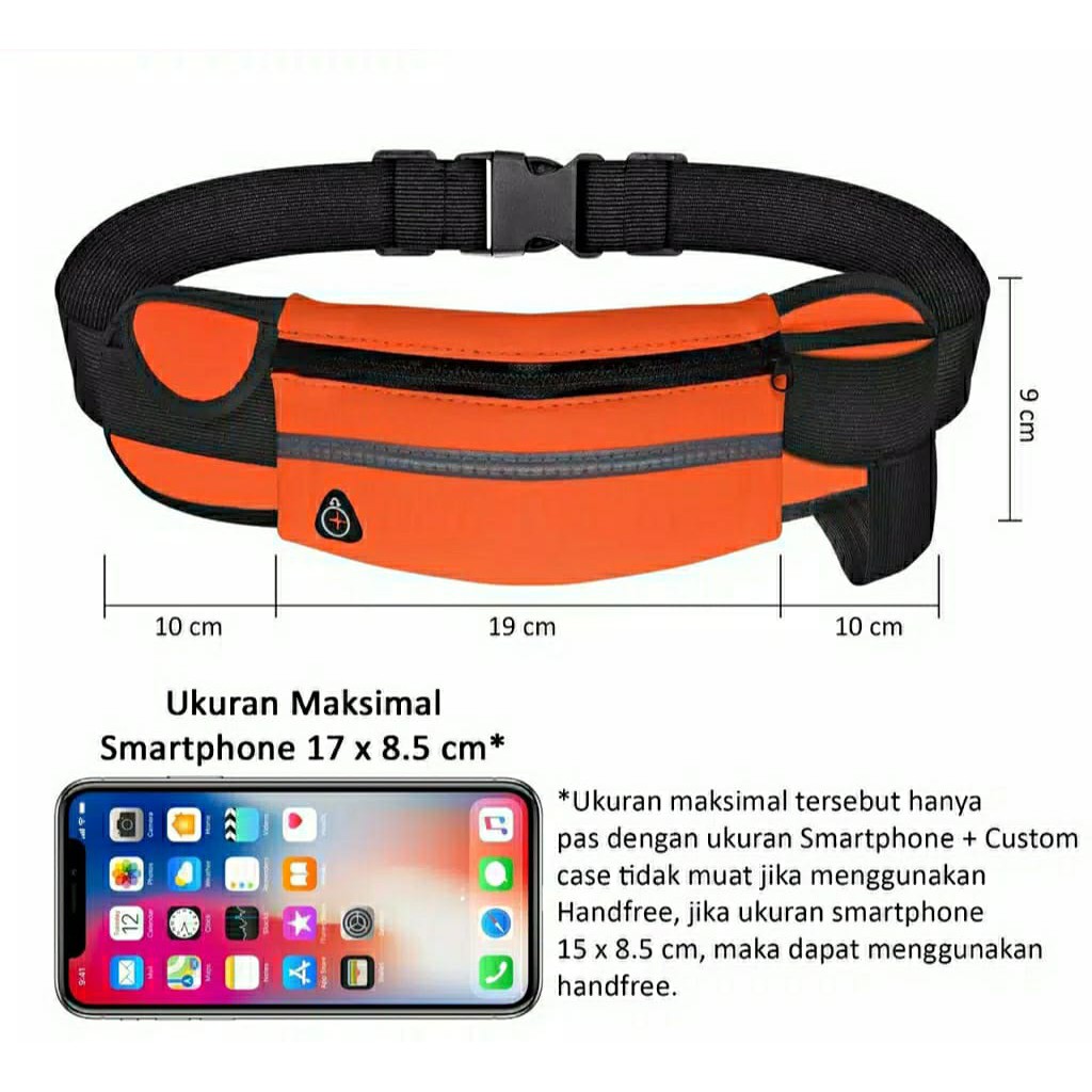 TAS PINGGANG HANDPHONE/ TAS SEPEDA WATERPROOF WAIST BAG RUNNING BELT ANTI AIR IMPOR - TAS 243