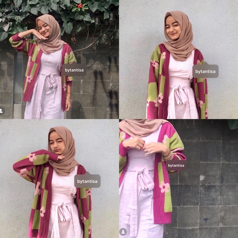 CARDIGAN RAJUT MOTIF BUNGA AERO BAHAN LEMBUT MOTIF CANTIK