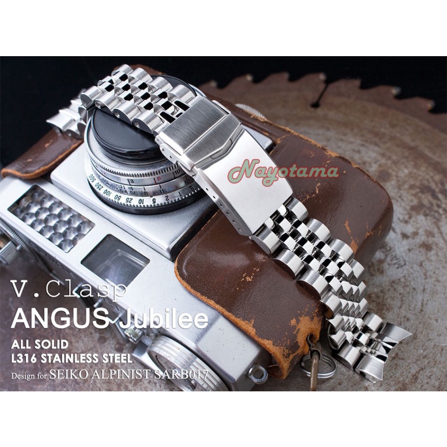 20mm Rantai MILTAT Angus Jubilee for Seiko SARB017 -- V-clasp Buckle