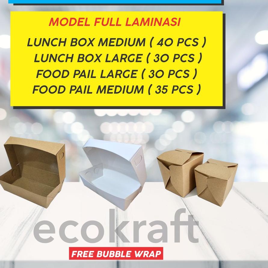

(PAKET BERAT 1 KG) LUNCH BOX COKLAT BROWN / PUTIH IVORY MEDIUM / LARGE