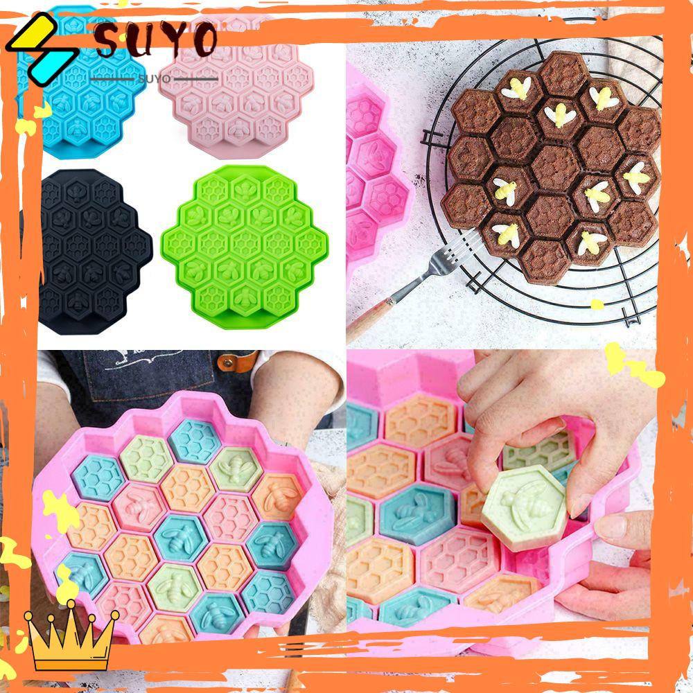 Suyo Cetakan Adonan Kue &amp; Jelly Desain Honey Bees 3D 19 Slot