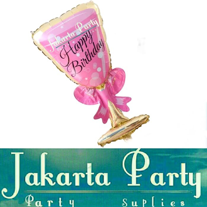 Balon Foil Gelas Pink Jumbo / Balon Foil Gelas Wine / Balon Champagne