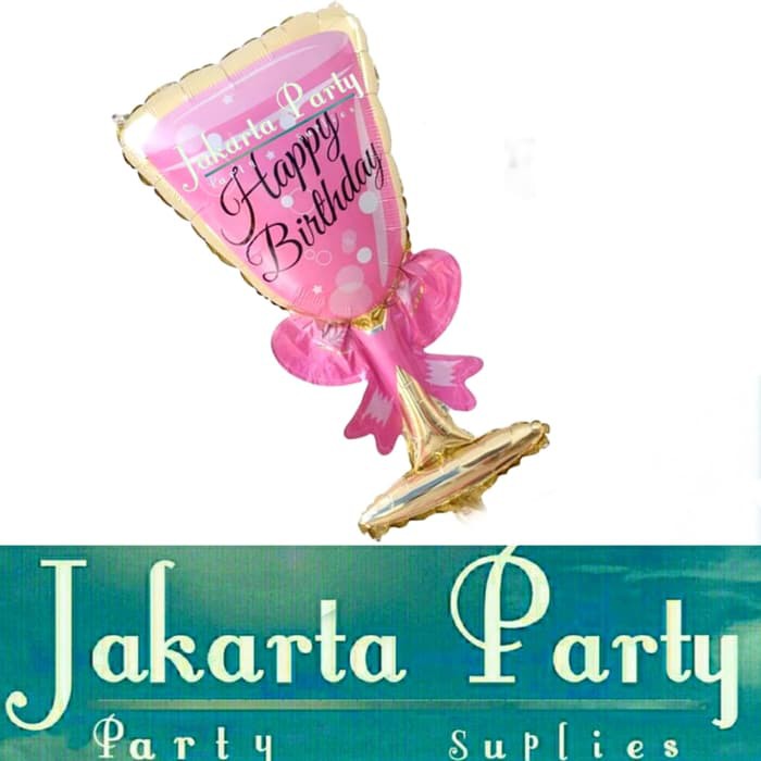 Balon Foil Gelas Pink Jumbo / Balon Foil Gelas Wine / Balon Champagne