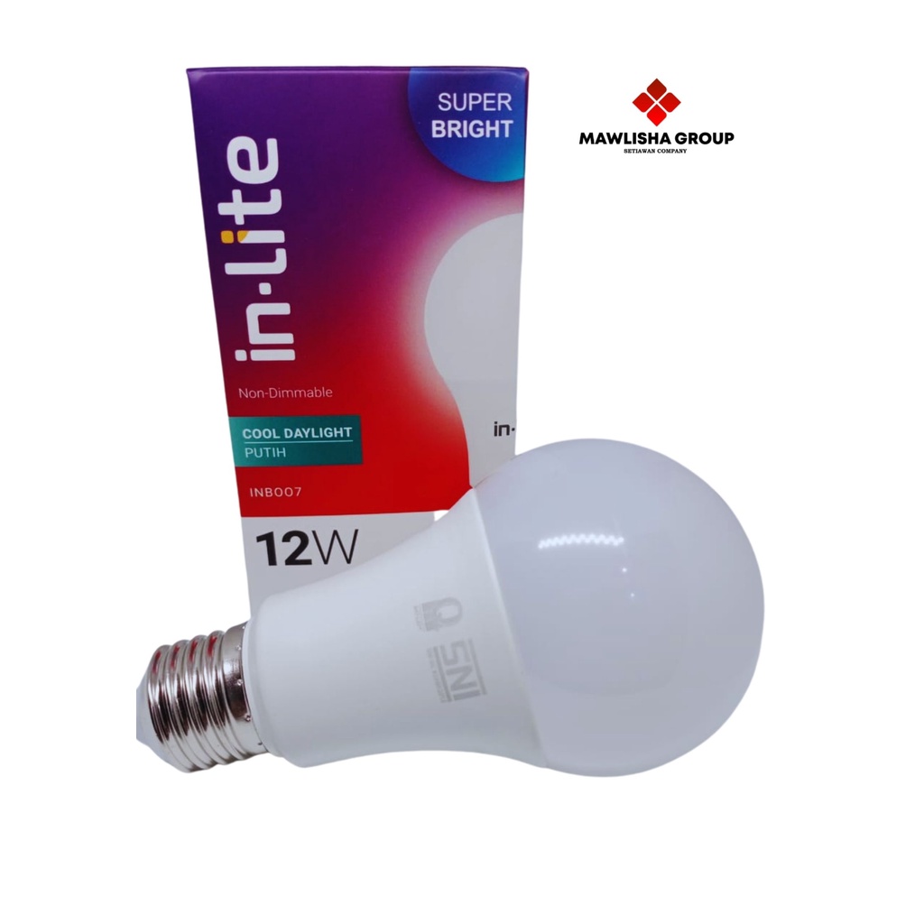 LAMPU LED IN-LITE 12WATT / LAMPU LED BERGARANSI / BOHLAM LED MURAH
