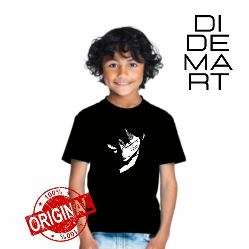Kaos anak Wajah Luffy One Piece cotton combed / kaos one piece / kaos custom / kaos polos murah