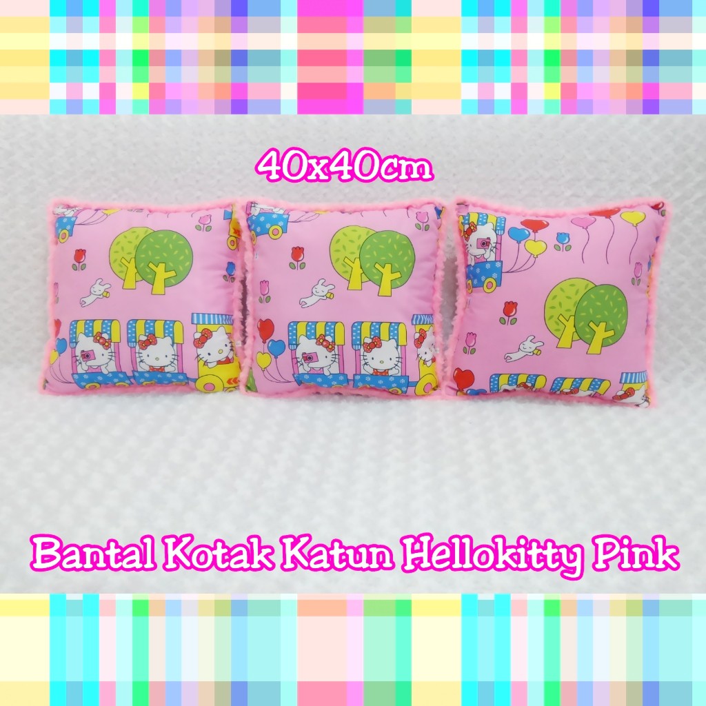 Bantal Kotak katun hello kitty pink