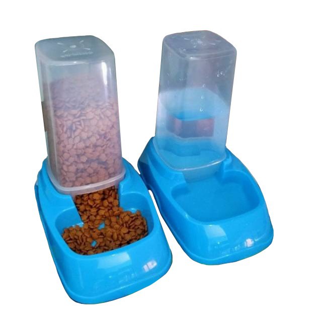 Pet Auto Feeder &amp; Drink / Tempat Makan dan Minum otomatis Anjing Kucing Kelinci hamster anti semut dan slip BAHAN ANTI PECAH