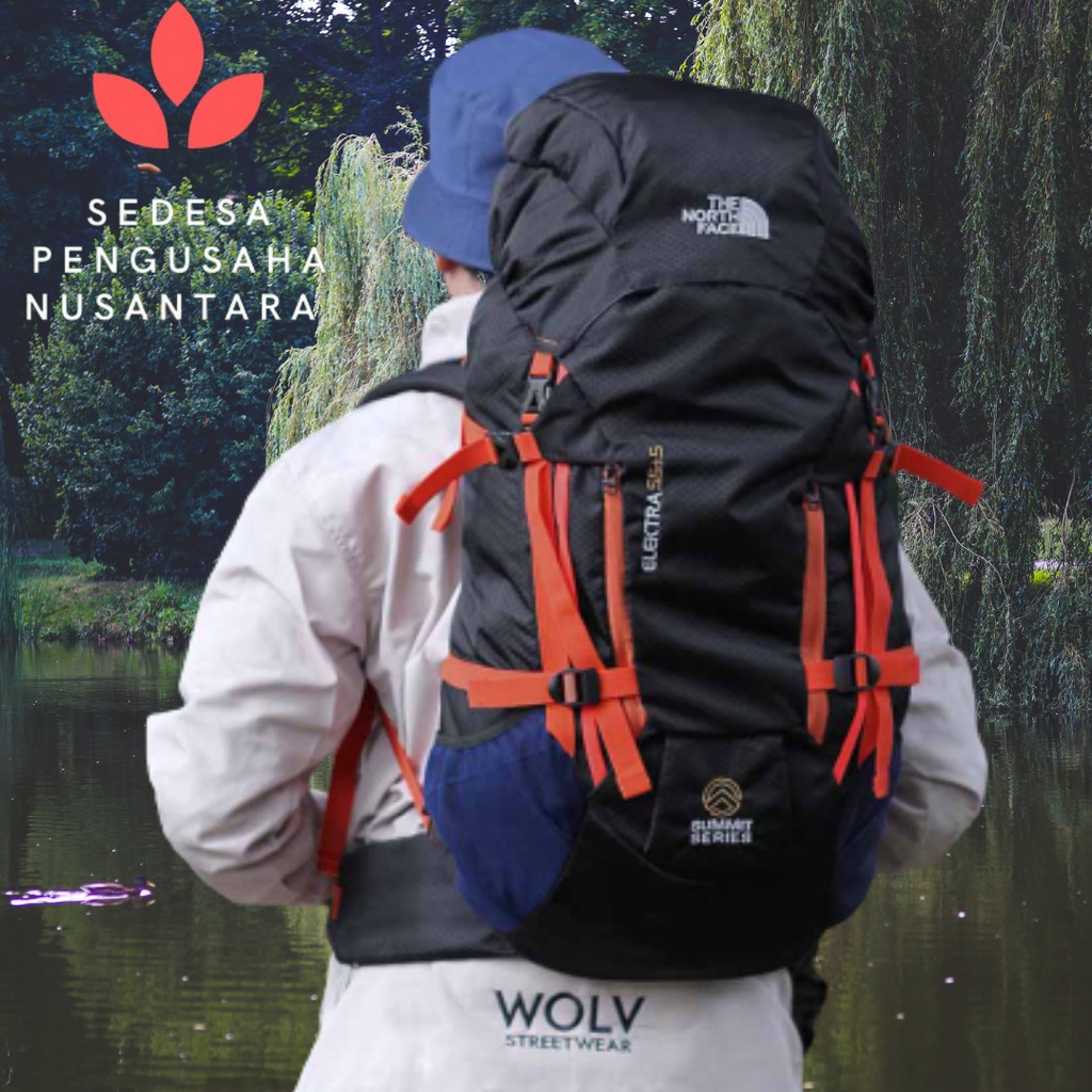 Tas Gunung Carrier 55-60 Liter Pria Wanita Outdoor Hiking Ransel Backpack Camping Original Distro Bandung Mx61