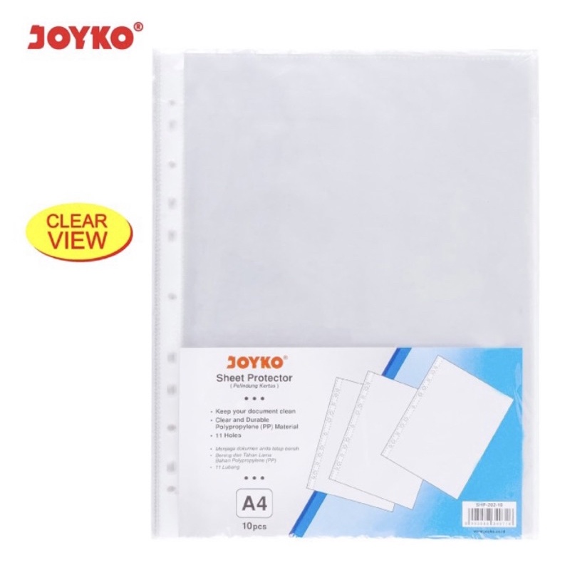 

Sheet protector Joyko uk. A4 / plastik ordner / plastik pelindung dokumen / harga per pak isi 10pcs