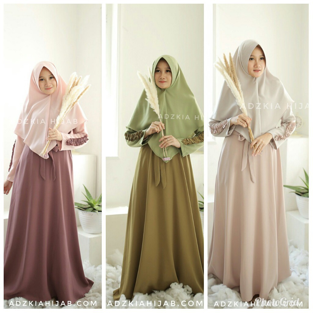 Promo PAKET HEMAT 1 JUTA 3 SET GAMIS SABRINA BY ADZKIA HIJAB Murah Murah