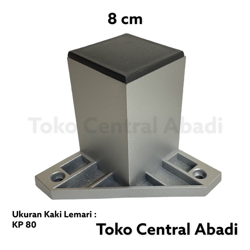 Kaki lemari dan sofa warna silver tinggi 8 cm