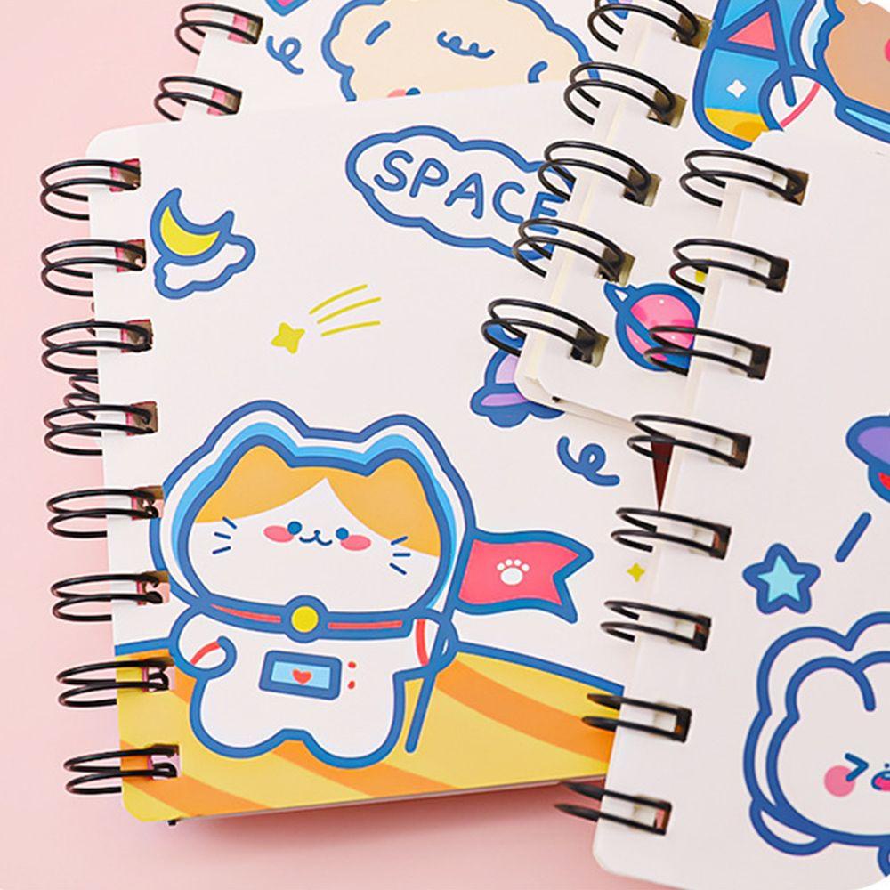 Lanfy Astronot A7 Notebook Portable Kawaii Sekolah Kantor Supply Mini Pocket Book Stationery Diary Buku Kartun Coil Notebook